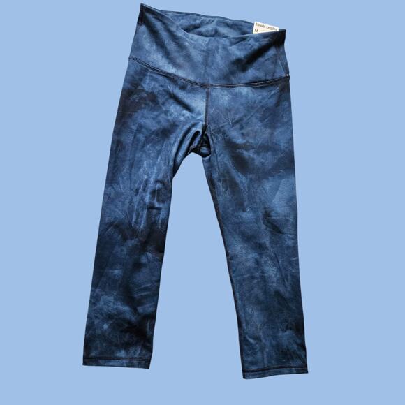 Brand New Old Navy Women Cropped Blue Tie Dye High Rise Leggings Size Medium - Picture 1 of 8